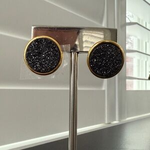 Gorjana NEW Druzy Black & Gold Earrings